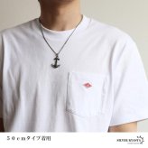 ステンレス アンカーネックレス 錨 ペンダントネックレス アンティーク メンズネックレス 小ぶり シンプル ダブル喜平チェーン 細身 シルバー 燻し ユニーク スクロール 波 小さい 男性 金属アレルギー対応