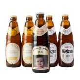 al210写真名入れ 独歩 地ビール 5本セット (デュンケル1本+ヴァイツェン2本+ピルスナー2本) 宮下酒造 岡山県産 化粧箱入り (出産内祝 内祝 お祝い お中元 お歳暮 プレゼント)送料無料