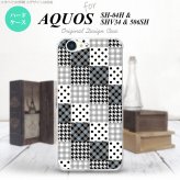 【SHV34】【スマホケース/スマホカバー】【アクオス セリエ】SHV34 スマホケース AQUOS SERIE SHV34 カバー アクオス セリエ パッチワーク風 黒 nk-shv34-1063【メール便送料無料】