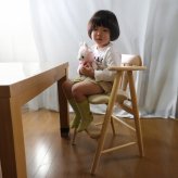 ベビーチェア 完成品 天然木 ライトブラウン・ダークブラウン W44xD44xH72.5cm・座面高49cm・足乗せ高26cm 子供椅子 キッズチェア 木製 ライトブラウン ダークブラウン おしゃれ