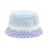 エムエルビーコリア MLB Korea バケットハット 帽子 ニューヨーク ヤンキース モノグラム タイダイ 32CP32111 50V モノグラム レインボー ドーム ハット メンズ レディース ユニセックス バイオレット+ライトブルー 海外正規品