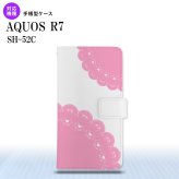 SH-52C AQUOS R7 手帳型スマホケース カバー レース ピンク  nk-004s-r7-dr724