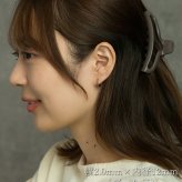 ピアス フープ つけっぱなし 小ぶり ステンレス アレルギー対応 幅2.0ｍｍ × 内径 8mm 12mm 中折れ 大人 上品 通勤 オフィス シンプル