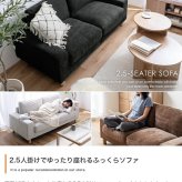 2.5人掛けソファ 幅162cm×奥行75cm×高さ72cm(座面高:45cm) 天然木 ポリエステル Sバネ 組立品 のびのびとリラックスしてお過ごしいただけます 横になってくつろぐのにもぴったり 程よい弾力の座面と背もたれが身体をやさしく支え 新生活