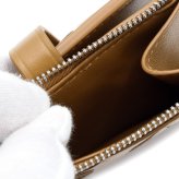 ボッテガヴェネタ BOTTEGA VENETA 二つ折り財布 レディース イントレチャート キャメル ブラウン 茶 小銭入れ付き ミニ財布 本革 ラムレザー ファスナー小銭入れ カード入れ6つ 600270 V48A1 2596