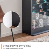 収納家具 ラック 段差式 コレクションボードコレクションケース コレクション収納 キュリオケース コレクション 展示棚 展示ケース ガラス棚 背面ミラー フィギュア 完成品 木製 木目調 ブラウン ホワイト 幅80cm×奥行24cm×高さ81.2cm