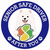 カーサイン 高齢者マーク SENIOR SAFE DRIVER 紀州犬 ステッカー シール 直径13cm 肉球 日本製 車
