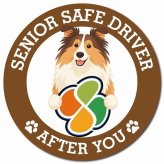 カーサイン 高齢者マーク SENIOR SAFE DRIVER ラフコリー マグネット 強力 直径13cm 肉球 日本製 車 ステッカー