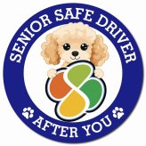 カーサイン 高齢者マーク SENIOR SAFE DRIVER コッカプー マグネット 強力 直径13cm 肉球 日本製 車 ステッカー