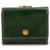 ベリーズヨーク　BELLIES YORK　三つ折り財布　ガマ口ポケット　BYTM1943GR　グリーン　緑色　ベジタブルタンニン　イタリアンレザー　牛革　”エイジングを楽しむ革小物”