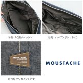 【MOUSTACHE】jlg4652 ショルダーバッグ 斜め掛け 肩掛け かばん 通勤 普段使い 使いやすい シンプル おしゃれ 軽量 メンズ プレゼント ギフト 父の日 ブラック