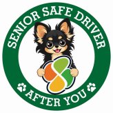 カーサイン 高齢者マーク SENIOR SAFE DRIVER ロングコートチワワ ステッカー シール 直径13cm 肉球 日本製 車