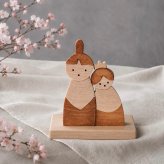 国産ヒノキの寄り添い雛｜木製ひな人形｜雛祭り・桃の節句のインテリア・贈り物