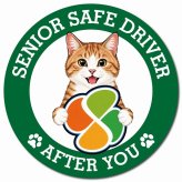 カーサイン 高齢者マーク SENIOR SAFE DRIVER 茶白 マグネット 強力 直径13cm 肉球 日本製 車 ステッカー