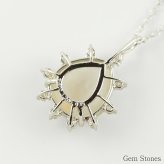 オパール ネックレス 1.205ct ダイヤモンド プラチナ Pt900 ペンダント シンプル エレガント 上品 レディース 宝石 ダイヤ 一粒 一石 ジュエリー 10月 誕生石 プレゼント