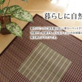 夏ラグ 夏用カーペット 純国産 い草ラグカーペット 格子柄シンプルモダン 『Fライト』 約191×191cm