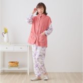 部屋着 ベスト ロング 通販 襟付きベスト レディース チュニック丈ベスト ホームベスト ルームウェアベスト 部屋着羽織り物 お尻隠れる 首元肩防寒 あったかフリース 前開きボタン ミセス シニア 高齢者 婦人 ロング丈 秋冬用 ポケット付き 防寒着