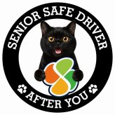 カーサイン 高齢者マーク SENIOR SAFE DRIVER ボンベイ ステッカー シール 直径13cm 肉球 日本製 車
