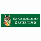 カーサイン 高齢者マーク SENIOR SAFE DRIVER メインクーン ステッカー シール 長方形 20x6.7cm 肉球 日本製 車