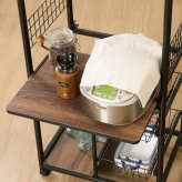 レンジワゴン FBC-9812 BK/BR ブラック/ブラウン 1色展開 キッチンワゴン レンジ台 収納 キャスター付き 省スペース おしゃれ シンプル 新生活 家具 インテリア 不二貿易