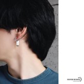 ステンレス チェーンの一コマピアス ドロップ リンクチェーン フープピアス ごつめ 揺れる かっこいい シルバー 片耳1点 大きめ 存在感 メタル メンズ 男性 金属アレルギー対応 イヤリング