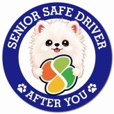 カーサイン 高齢者マーク SENIOR SAFE DRIVER ポメマル マグネット 強力 直径13cm 肉球 日本製 車 ステッカー