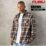 FUBU フブ チェックシャツ メンズ レディース fam-62100 スタッズ オンブレチェック ネルシャツ 長袖 シャツ スナップボタン 刺繍 オーバーサイズ ストリート ヒップホップ ダンス カジュアル M L XL XXL 2026FW Karlas