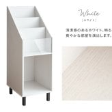 収納家具 ラック レコード ディスプレイ 本棚 おしゃれ ビンテージ モダン Calmato ヴィンテージ マガジン 斜めカットデザイン 木目柄 ブラウン 幅35.5 高さ100 ガラス板 LP 雑誌 絵本 写真集 収納棚