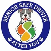カーサイン 高齢者マーク SENIOR SAFE DRIVER アメリカンスタッフォードシャーテリア ステッカー シール 直径13cm 肉球 日本製 車