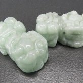 天然ヒスイ本翡翠如意ヒキュウミャンマー産天然石ひすいオスメスペア中小型置物