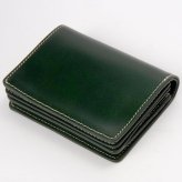 ベリーズヨーク　BELLIES YORK　コンパクト財布　二つ折り財布　BYTM1916GR　グリーン　緑色　ベジタブルタンニン　イタリアンレザー　牛革　”エイジングを楽しむ革小物”