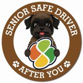 カーサイン 高齢者マーク SENIOR SAFE DRIVER ベルジアングリフォン マグネット 強力 直径13cm 肉球 日本製 車 ステッカー
