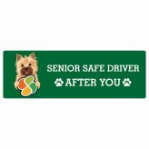 カーサイン 高齢者マーク SENIOR SAFE DRIVER ノーリッチテリア ステッカー シール 長方形 15x5cm 肉球 日本製 車