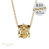 ゴールド ネックレス ハワイアンジュエリー ネックレス イエローゴールド バレル 樽 ハイビスカス 透かし模様 14K K14イエローゴールド K10 10Kあずきチェーン太0.7mm ギフトラッピング可能 彼女 妻 女性 レディース プレゼント ハロウィン 【品番：CG-GP106】
