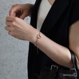 ステンレス 可愛い ハートブレスレット 切り返し チェーンブレスレット お洒落 華奢 細身 ゴールド 18KGP ボールチェーン リンク キュート シンプル ワンポイント レディース 女性 金属アレルギー対応
