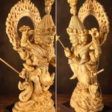 烏枢沙摩明王 仏像 うすさま明王 木彫り 桧木製 高さ36cm トイレの神様 厠の神 不浄除け 浄化 厄除け 開運 木彫仏像 置物