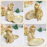 キャット 伯爵 トレー 置き物 アンティーク風 高貴な ネコ ねこ オブジェ フィギュア アンティークオブジェ アンティーク アニマル雑貨 猫 ジュエリートレイ デイリートレイ