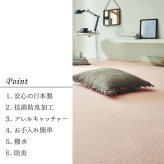 ラグ カーペット 日本 抗菌 消臭 清潔 オーダー 撥水 抗アレル物質 ダニ対策 無地 江戸間 3畳 約176×261cm