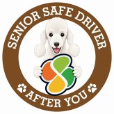 カーサイン 高齢者マーク SENIOR SAFE DRIVER ベドリントンテリア ステッカー シール 直径13cm 肉球 日本製 車