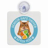 カーサイン 高齢者マーク SENIOR SAFE DRIVER ソマリ 車内用 吸盤タイプ 収れん火災防止タイプ 肉球 日本製 車 ステッカー