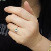 シンプルリング エメラルドリング エレガント K18 指輪