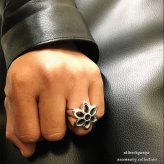 シルバー925素材 厚重! 桜 リング 桜咲く 和柄の極み さくら リング メンズ リング シルバーリング! 指輪 男性