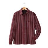 Pierucci ピエルッチ 前開き ストライプ ニットシャツ 2色組[メンズ ストライプ シャツ 長袖 ポロシャツ風 春 秋 冬 シニア 紳士服 ポロシャツ おしゃれ 父の日 敬老の日 ギフト 贈り物 上品 カジュアル 50代 60代 70代 80代]