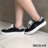 ルコライン スニーカー ルコライン 靴 RUCO LINE RUCO-019BK ROSE LUX 花柄生地 ブラック 黒 シルバーラメ 合皮 ローカット ファスナー無し ルコライン シューズ RUCO LINE ルコラインスニーカー フラットソール 新作 取扱店 京都 母の日 ギフト 数量限定