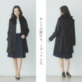 カシミヤ コート レディース カシミヤ100% フォックス ファー 着丈85cm ミドル丈 ブラック 秋 冬 40代 50代 大人 カシミヤコート フォーマル 卒業式 母 ひざ丈 小さいサイズ 低身長 ギフト プレゼント 6F (02000070r)