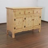 キャビネット FARMER 完成品 無垢材 パイン材 天然木 W120xD45xH90cm 収納家具 リビング収納 収納棚 ライトブラウン おしゃれ 新生活