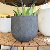 鉢カバー おしゃれ 大型 16号 14号 11号 XL L M サイズ 植木鉢 KONTON コントン ソンク ユーポットミドル 丸型 ラウンド 軽量 砂岩調 屋外 室内 高級 北欧 モダン ナチュラル 観葉植物用 シンボルツリー サボテン 多肉植物 特大 玄関 プランター 底穴なし チャコールグレー