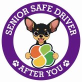 カーサイン 高齢者マーク SENIOR SAFE DRIVER スムースコートチワワ ステッカー シール 直径13cm 肉球 日本製 車