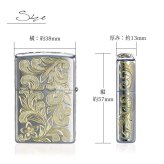 Zippo ライター ジッポライター 愛煙家 喫煙 真鍮 クロムサテーナ クロムメッキ #200 レギュラータイプ スクロール プルメリア 5面手彫り ハワイアンジュエリー おしゃれ かっこいい ジッポーライター 彼氏 夫 男性 メンズ プレゼント ハロウィン 【品番：FL102C】