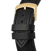 ヴェルサーチェ 腕時計 メンズ ゴールド ブラック クロノグラフ 44mm VERSACE SPORTY TONNEAU GRECA スポーティ トノー グレカ 黒 レザー 革ベルト スイス製 高級 ブランド おしゃれ プレゼント ギフト 卒業 入学 お祝い
